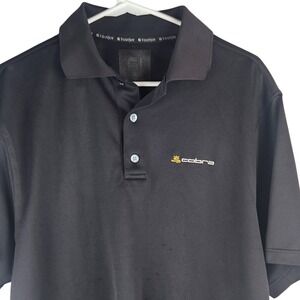 FootJoy Mens Cobra Golf Staff XL Polo Shirt Black Short Sleeve Performance